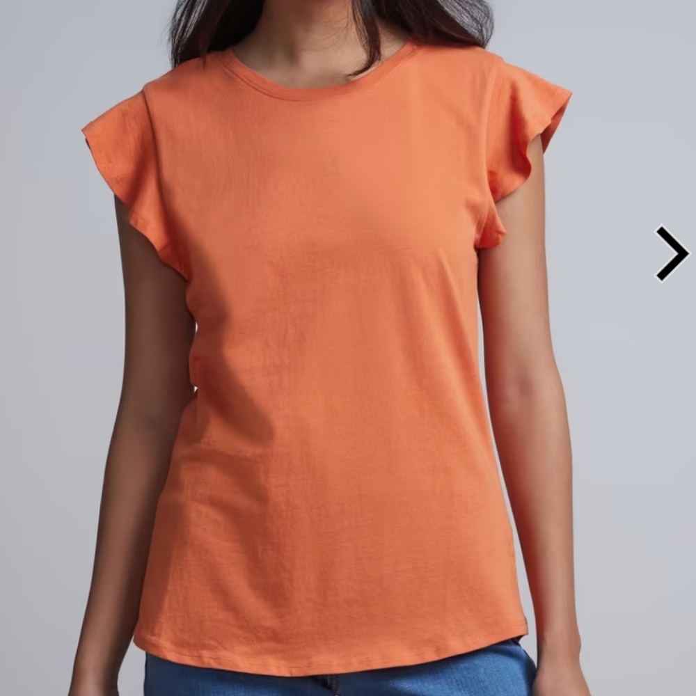 NWT NY&Co Flutter-Sleeve Crewneck T-shirt XL